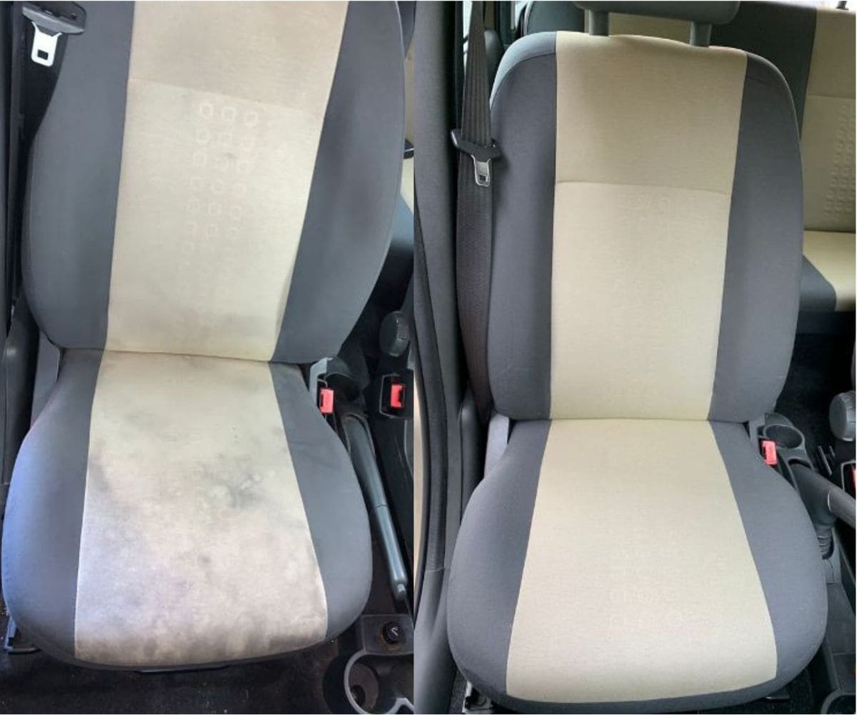 Βιολογικός καθαρισμός αυτοκινήτου πριν και μετά - Κάθισμα με λεκέδες vs καθαρό κάθισμα Αλεξανδρούπολη